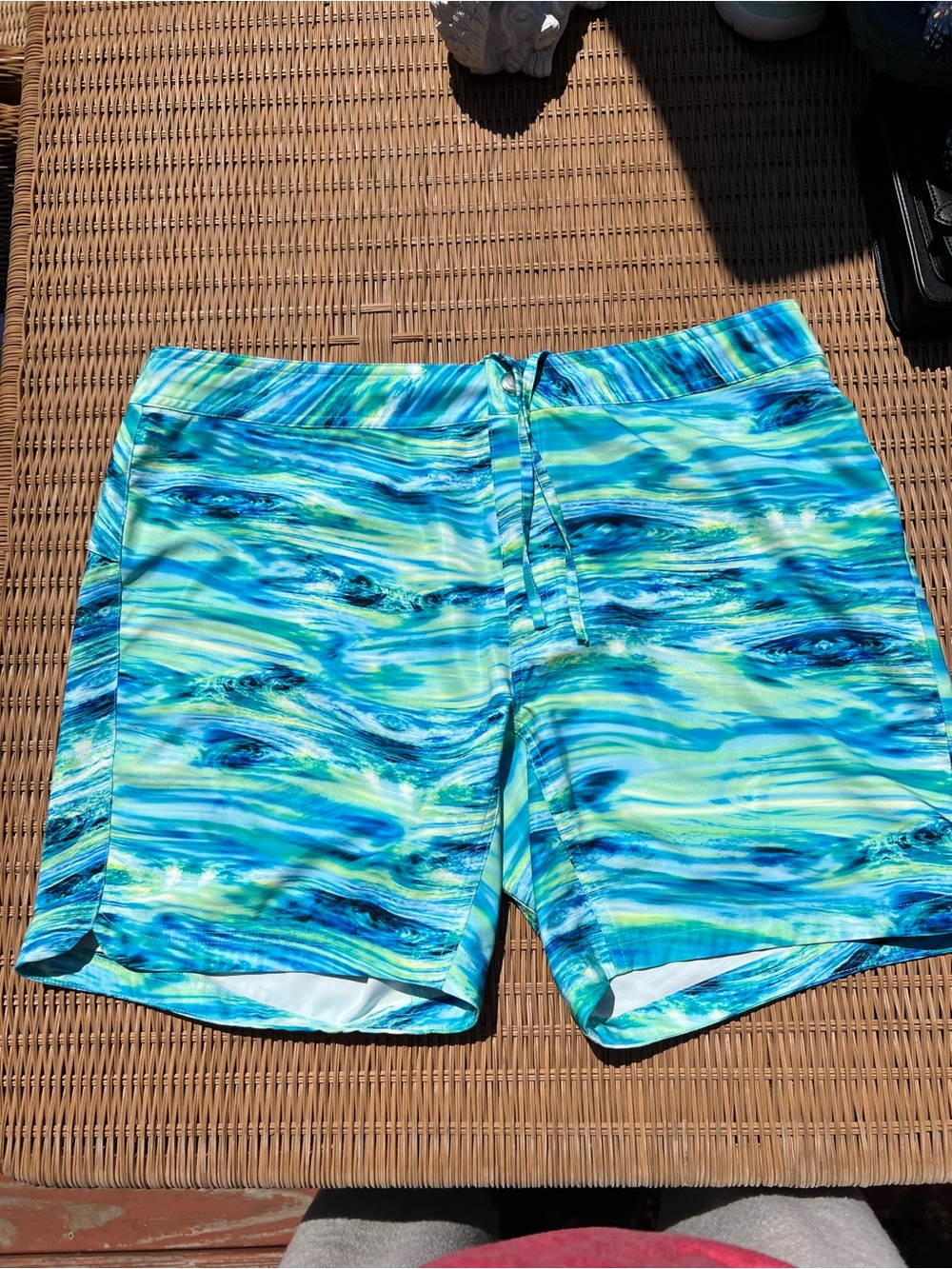 Reel Legends Aqua waterline print women’s board shorts
